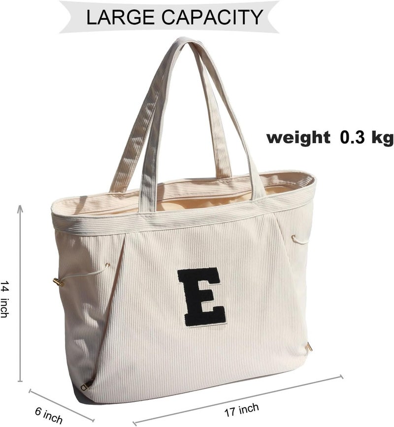 ESVAN Corduroy Yoga Tote Bag Gifts for Women Drawstring Yoga Mat Bag for Office Workout Travel Carryall Pilates Gym - Image 2